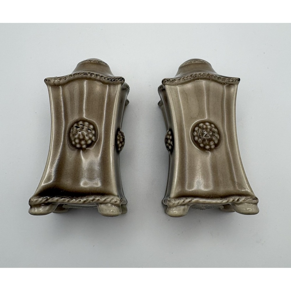Vintage MCM Drip Glaze‎ Salt Pepper Shakers Brown Ceramic 1970s Retro Set of 2